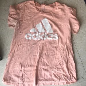 Peach adidas tee